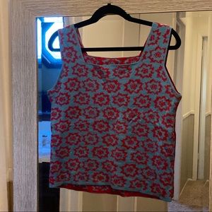 Oleana red and blue knit tank